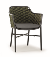 Vonkajšia záhradná stolička Grattoni Panama čierna/zelená