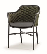 Vonkajšia záhradná stolička Grattoni Panama čierna/zelená