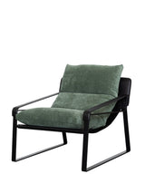 Orbi nagyméretű club chair fotel 86 cm mélységgel, katonazöld kárpitban