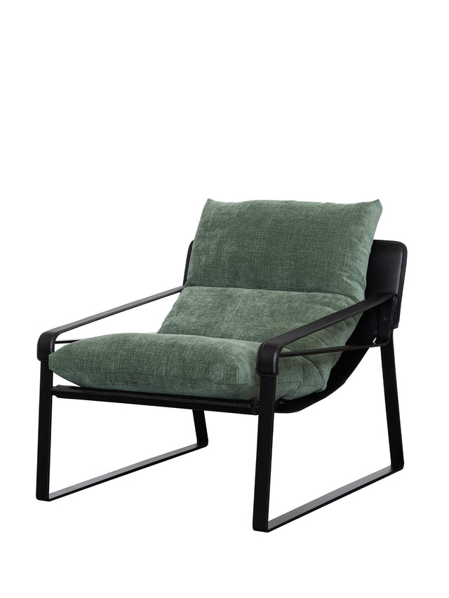 Orbi nagyméretű club chair fotel 86 cm mélységgel, katonazöld kárpitban