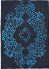 Ornament Blue poliészter szőnyeg teljes mintázata