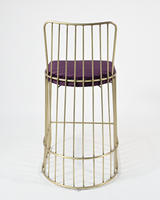Barová stolička CA Cleo - starozlatý rám, fialový sedák