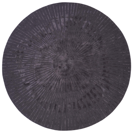 Radius Dark Gray kerek gyapjú szőnyeg felülnézetből, sötétszürke színben