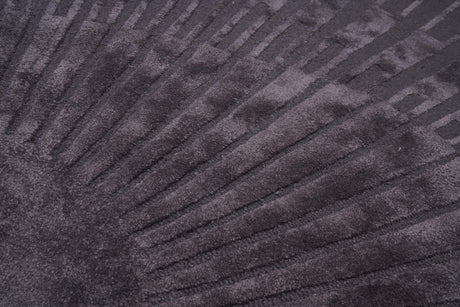 Radius Dark Gray kerek gyapjú szőnyeg szálszerkezete közelről