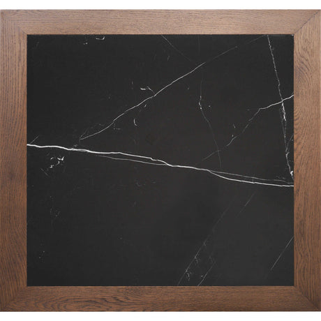 Romeo szögletes asztallap 70x70 cm, fekete márvány betét, tölgy keret