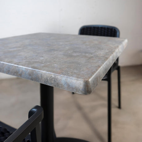 Tora teraszszett fekete – 70 × 70 cm Topalit asztallap Zinc felülettel