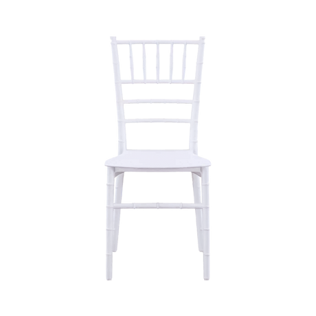 Fehér chiavari tiffany szék oldalnézetből