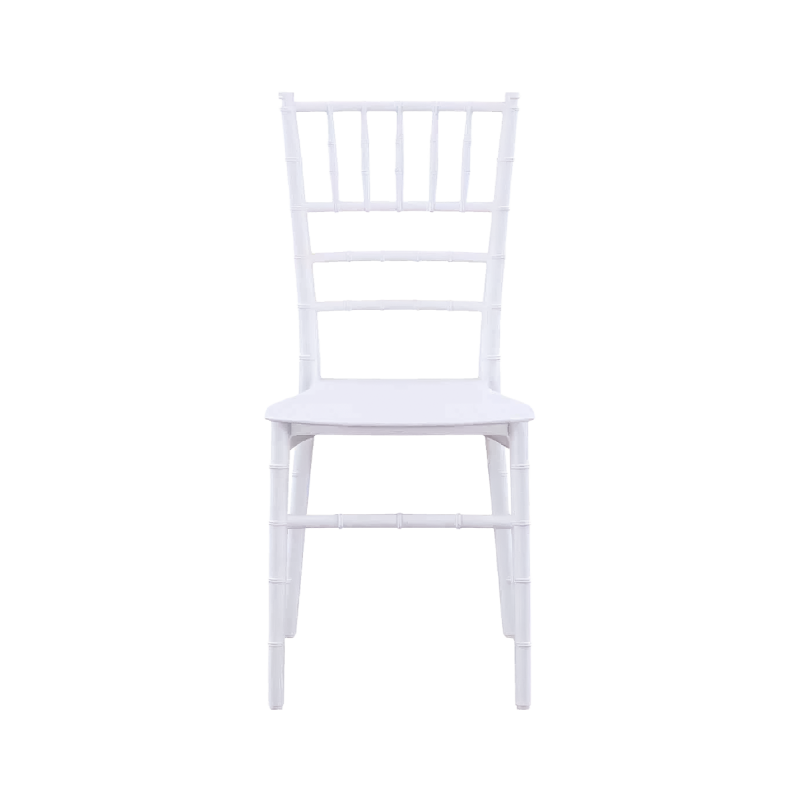 Fehér chiavari tiffany szék oldalnézetből