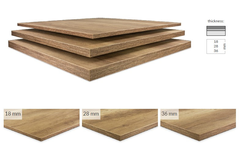 GastroLam – Doska reštauračného stola vo voliteľnej veľkosti vo farbe kaňonového duba