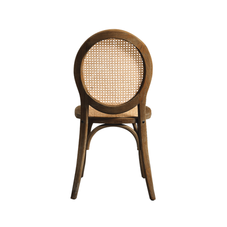 Sötét Palace szék natúr rattan ülőlapjának részlete