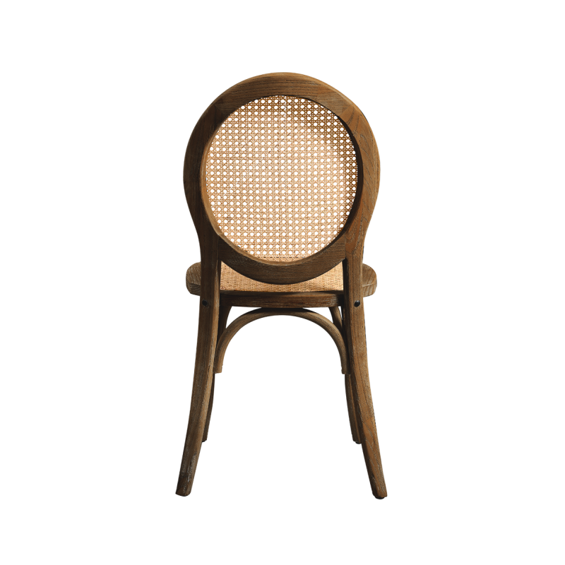 Sötét Palace szék natúr rattan ülőlapjának részlete