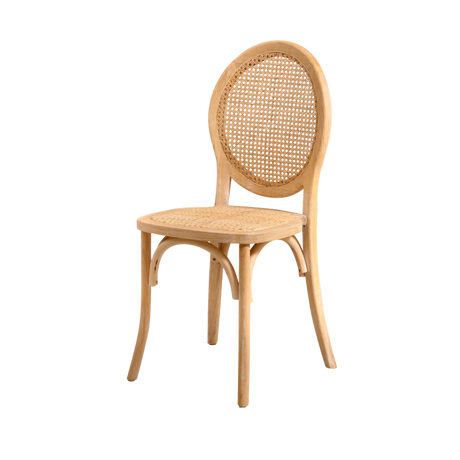 Palace natúr esküvői szék rattan ülőlappal, elölnézet