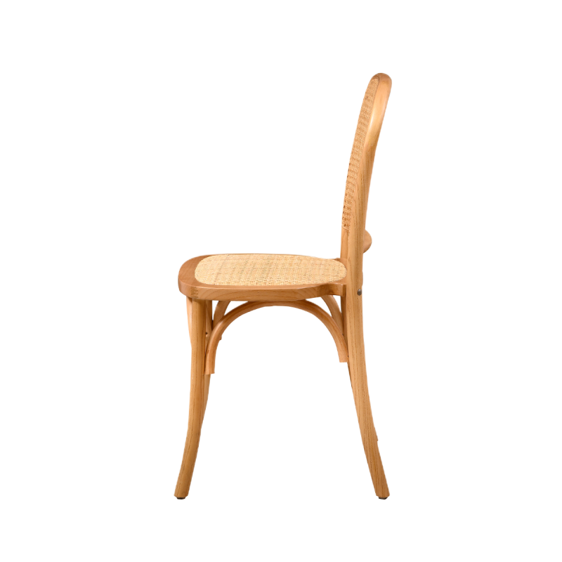 Natúr mézszín Palermo fa esküvői szék oldalnézetből
